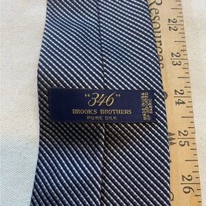 Brooks Brothers 346 Classic Blue and Black Tie Imported Fabric Pure Silk USA